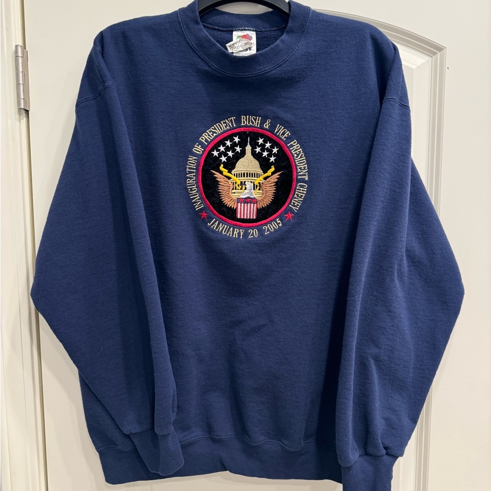 Rare 55th Presidential Inauguration Mens Blue sweatshirt 2005 George W. Bush XL